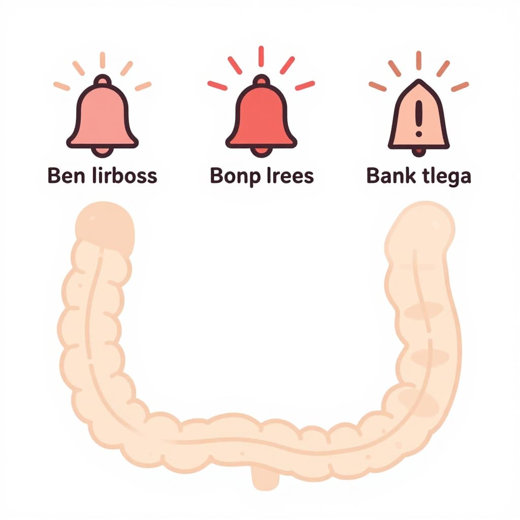 Stylized illustration of baby's digestive tract as alarm system in soft pastel colors on white background.