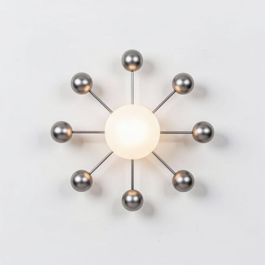 A central node connects to smaller orbiting nodes with thin lines on a clean white background.