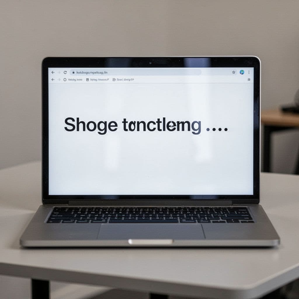 Close-up of laptop screen showing search results page with one long blog title cut off by ellipsis.