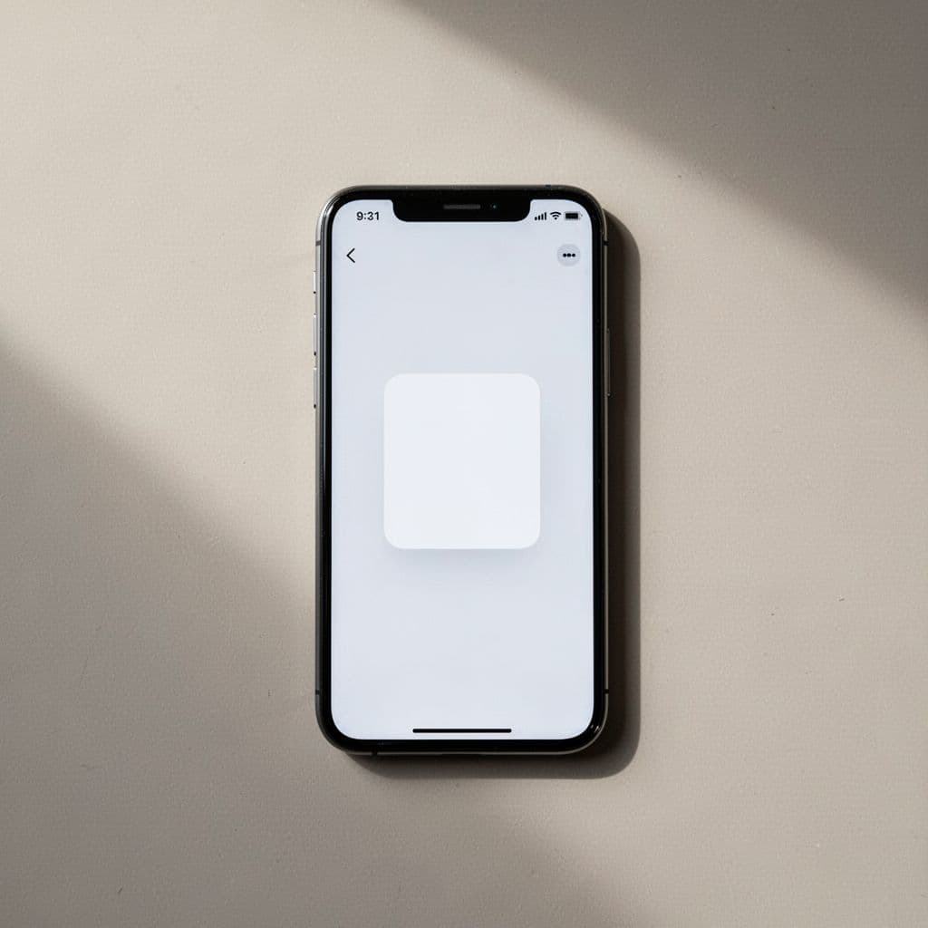 A smartphone screen displays a clean Pinterest pin with clear, bold text against a minimalist backdrop.