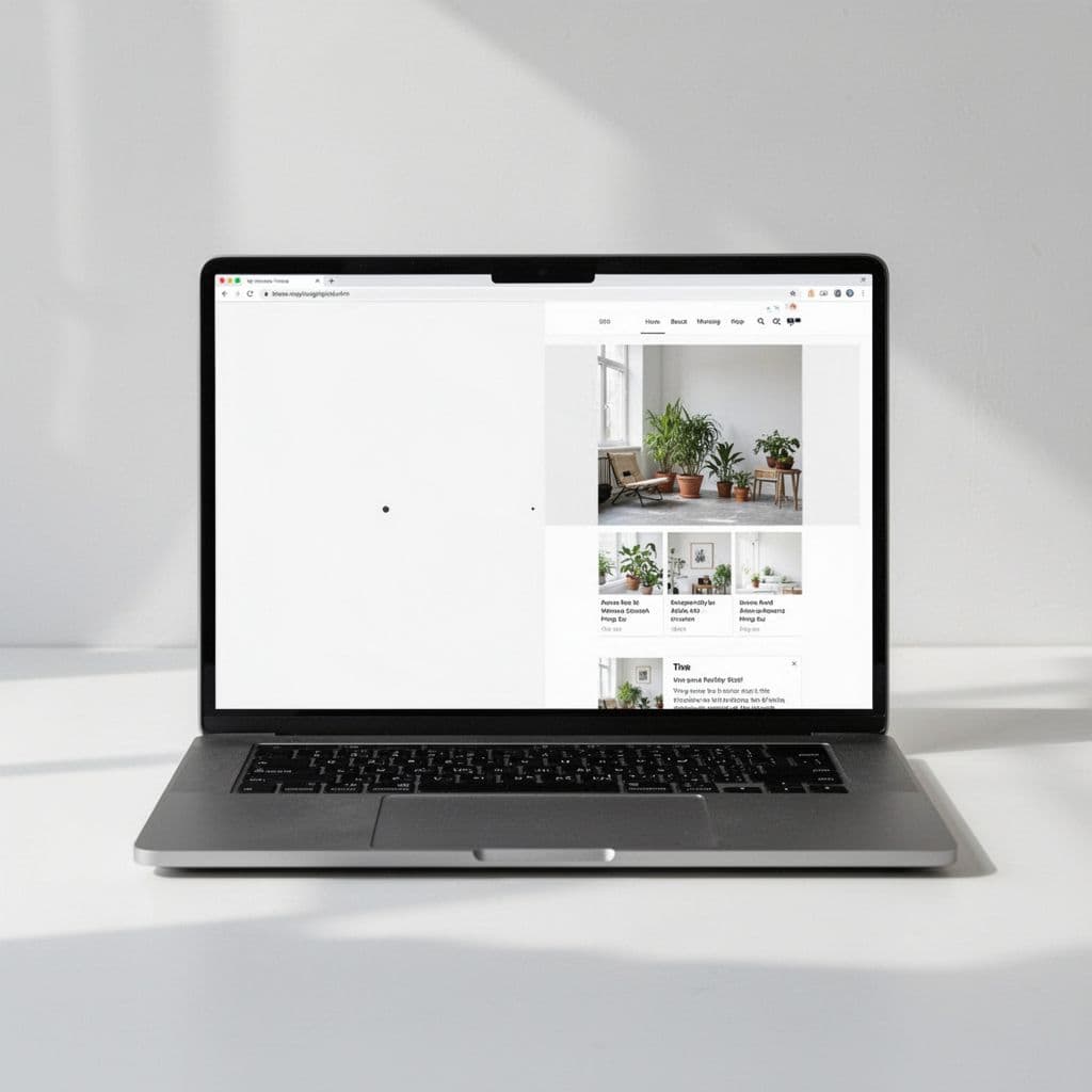 A split-screen illustration displaying a website layout with content alignment issues during the loading process.