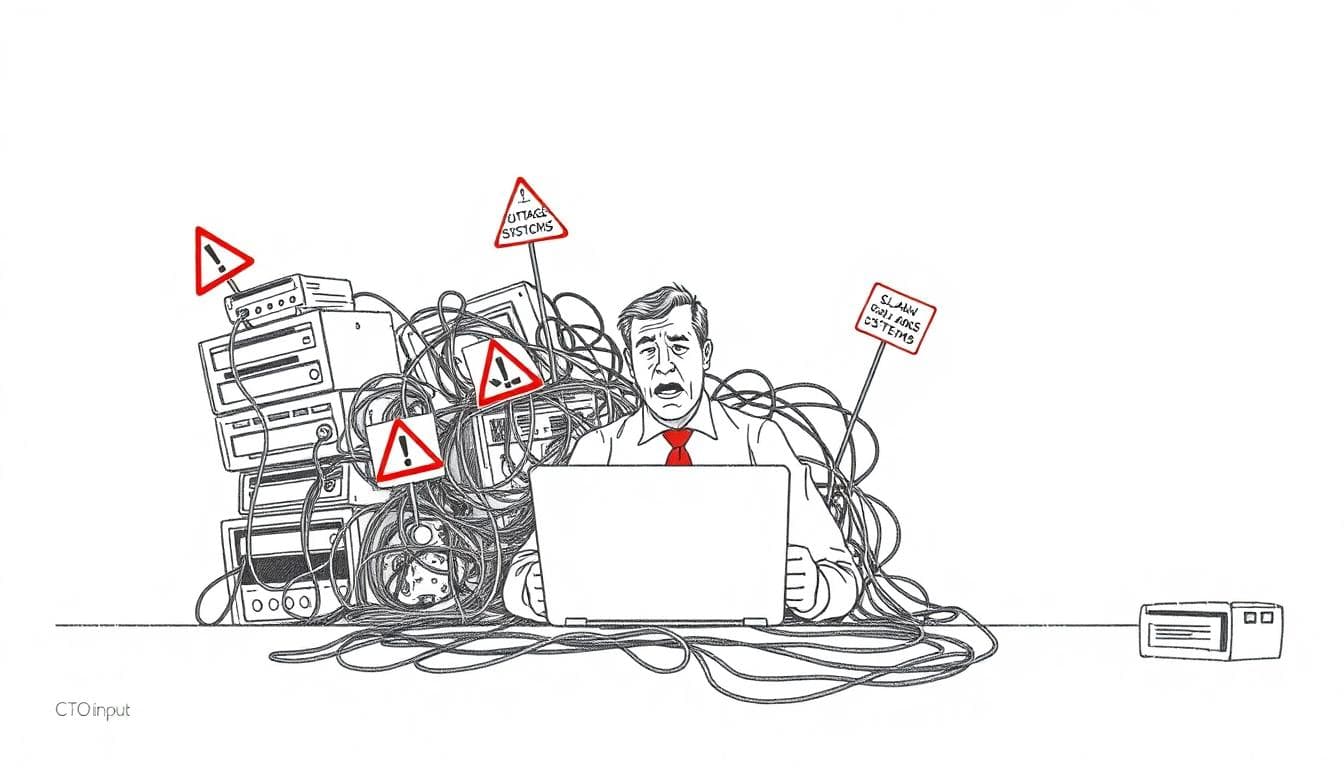 Executive overwhelmed by tangled technical debt around their desk