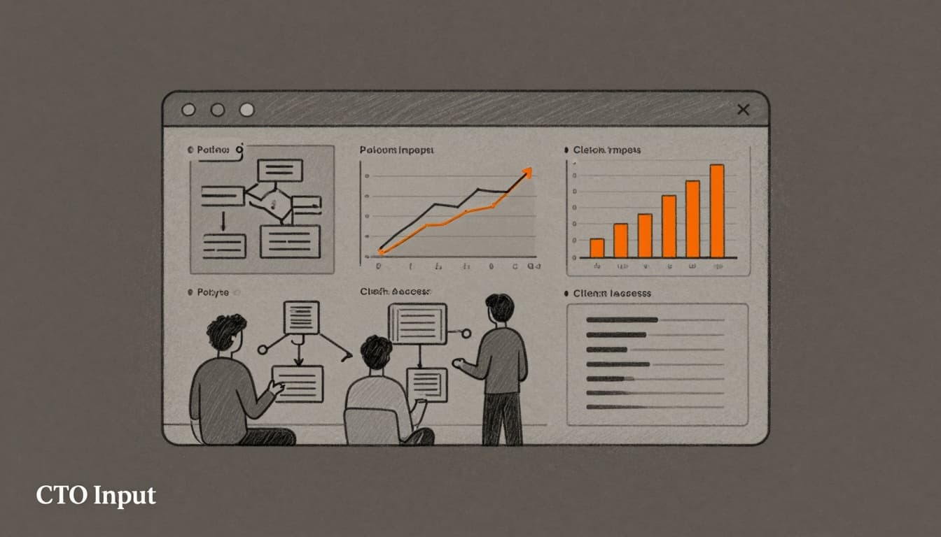 Illustration of a dashboard with charts showing case outcomes, policy impact, and access gains.