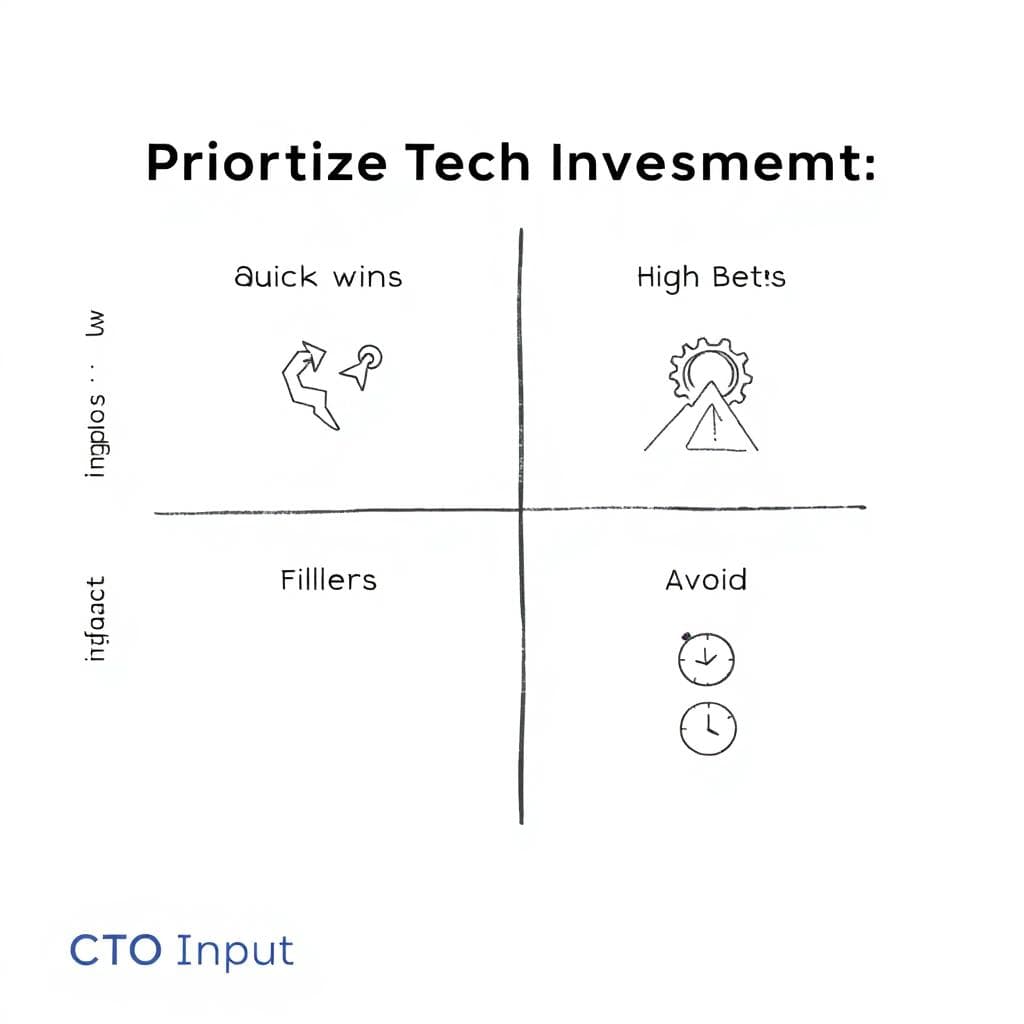 Impact versus effort matrix for tech investments