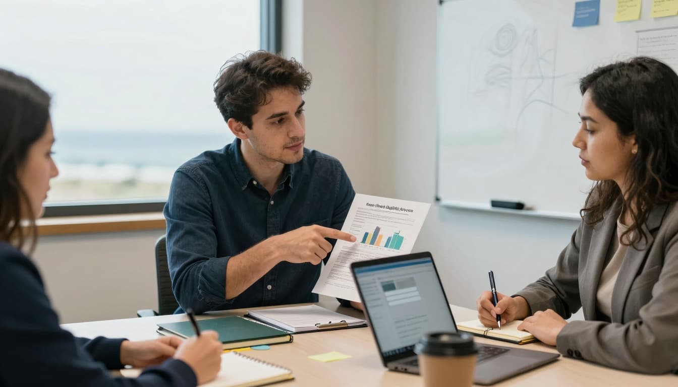 Team reviewing outcomes from a new eligibility process