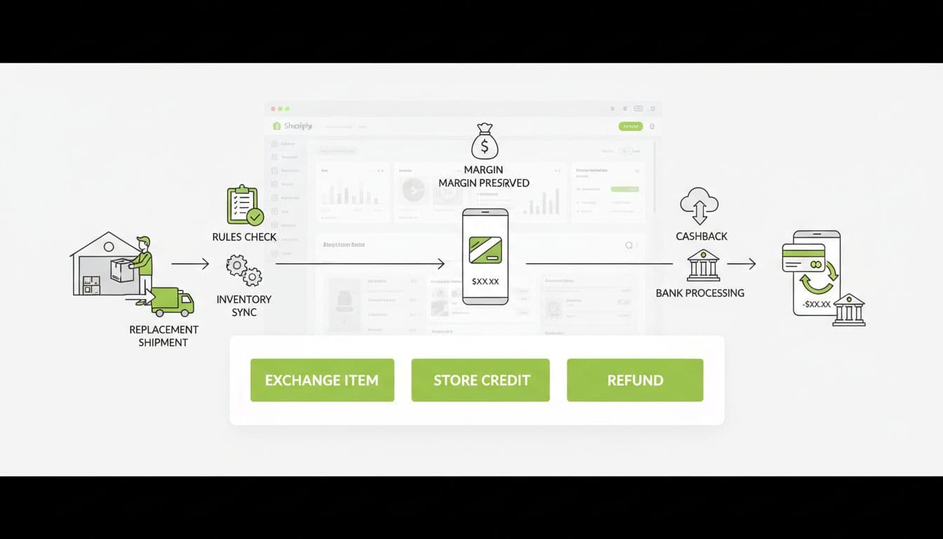 Exchanges vs refunds process infographic