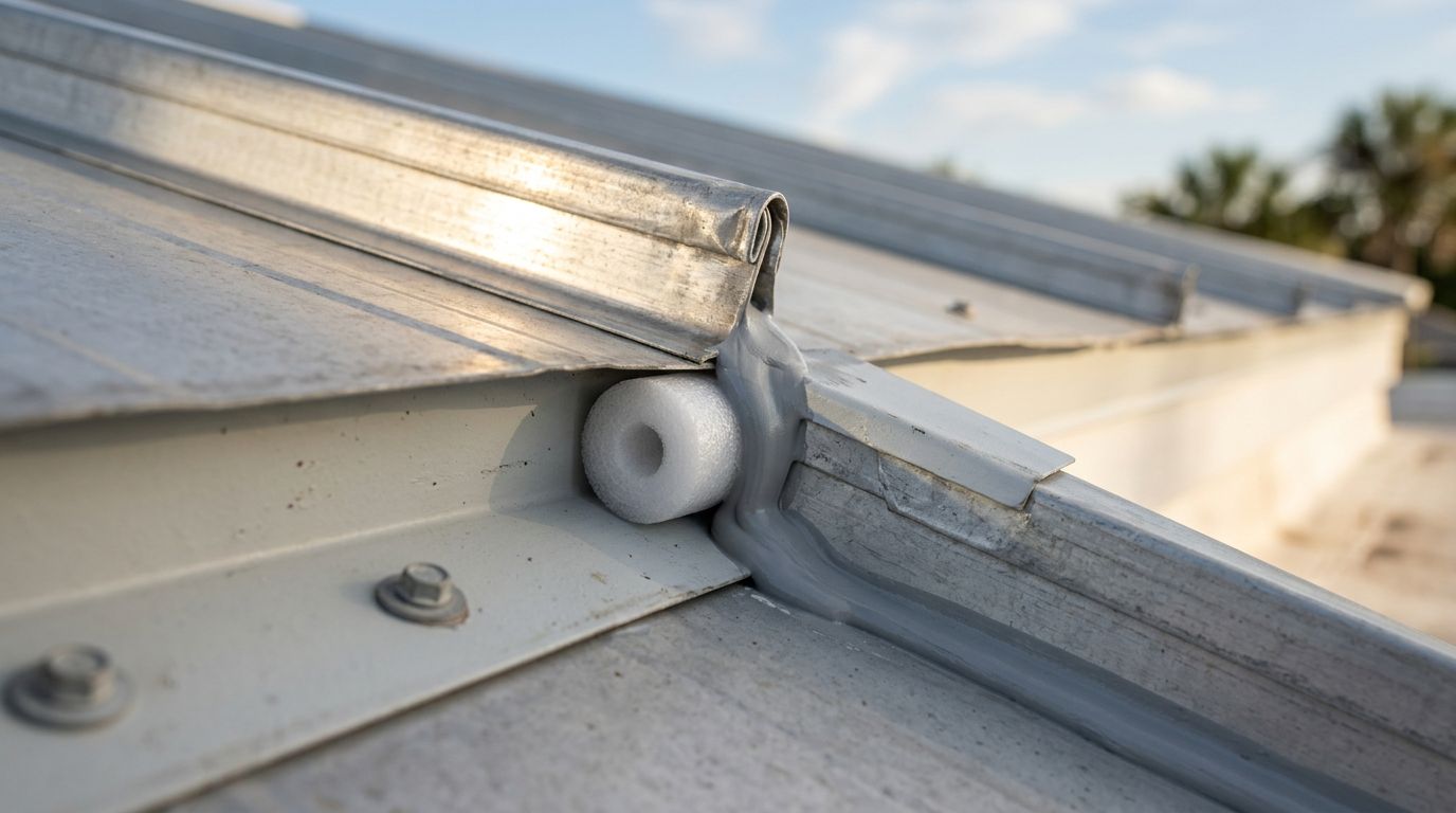 Backer Rod Use on Metal Roof Joints and Flashing Details