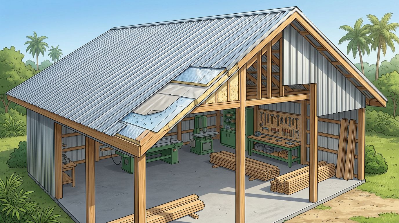 Florida Pole Barn Insulation Options for Metal Buildings
