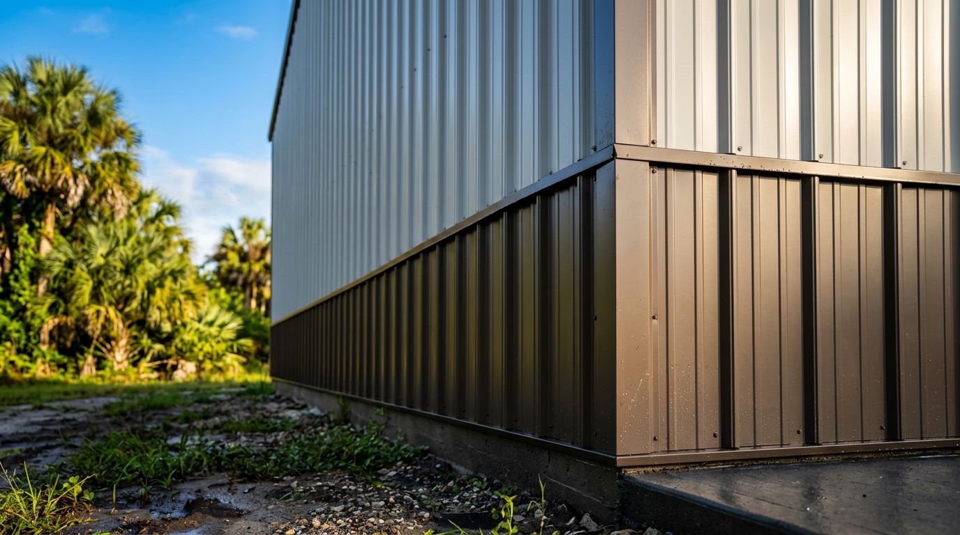 Florida Pole Barn Wainscot Trim Guide for Metal Siding