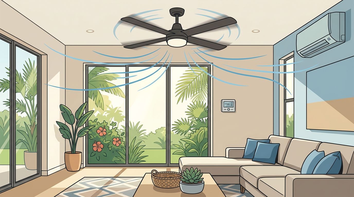How Ceiling Fans Improve AC Efficiency in Estero Homes