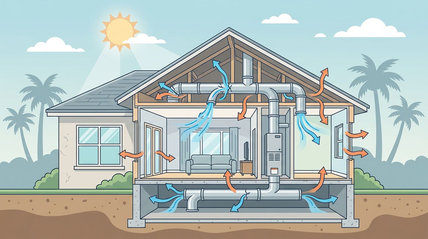 How Leaky Air Ducts Raise Cooling Costs in North Fort Myers