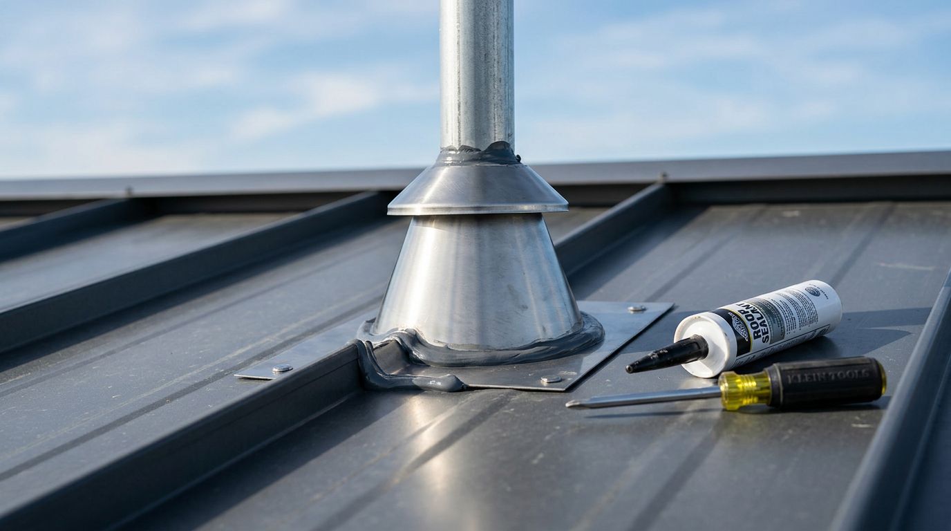 How to Flash a Service Mast on a Metal Roof
