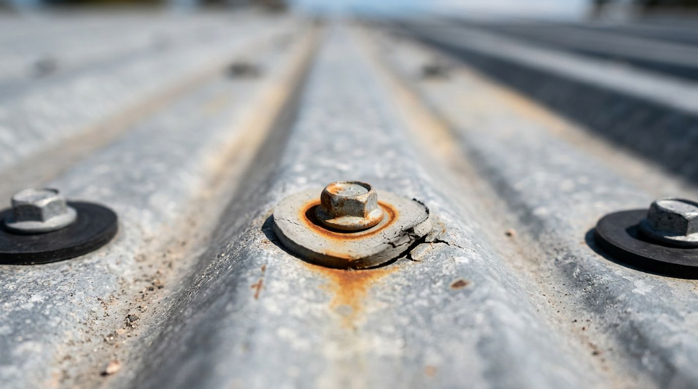 How to Spot Failed Screw Washers on Metal Roofs