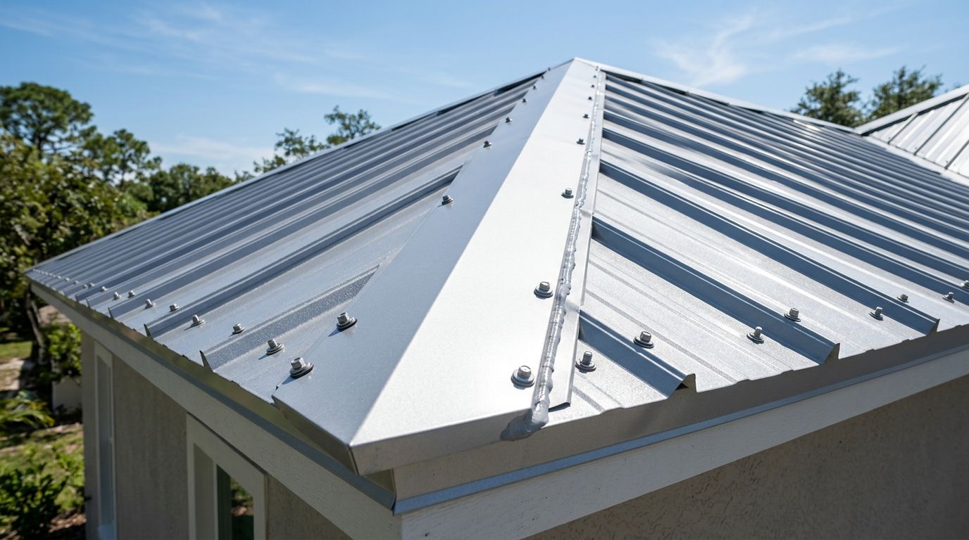 Installing Hip Caps on Exposed-Fastener Metal Panels