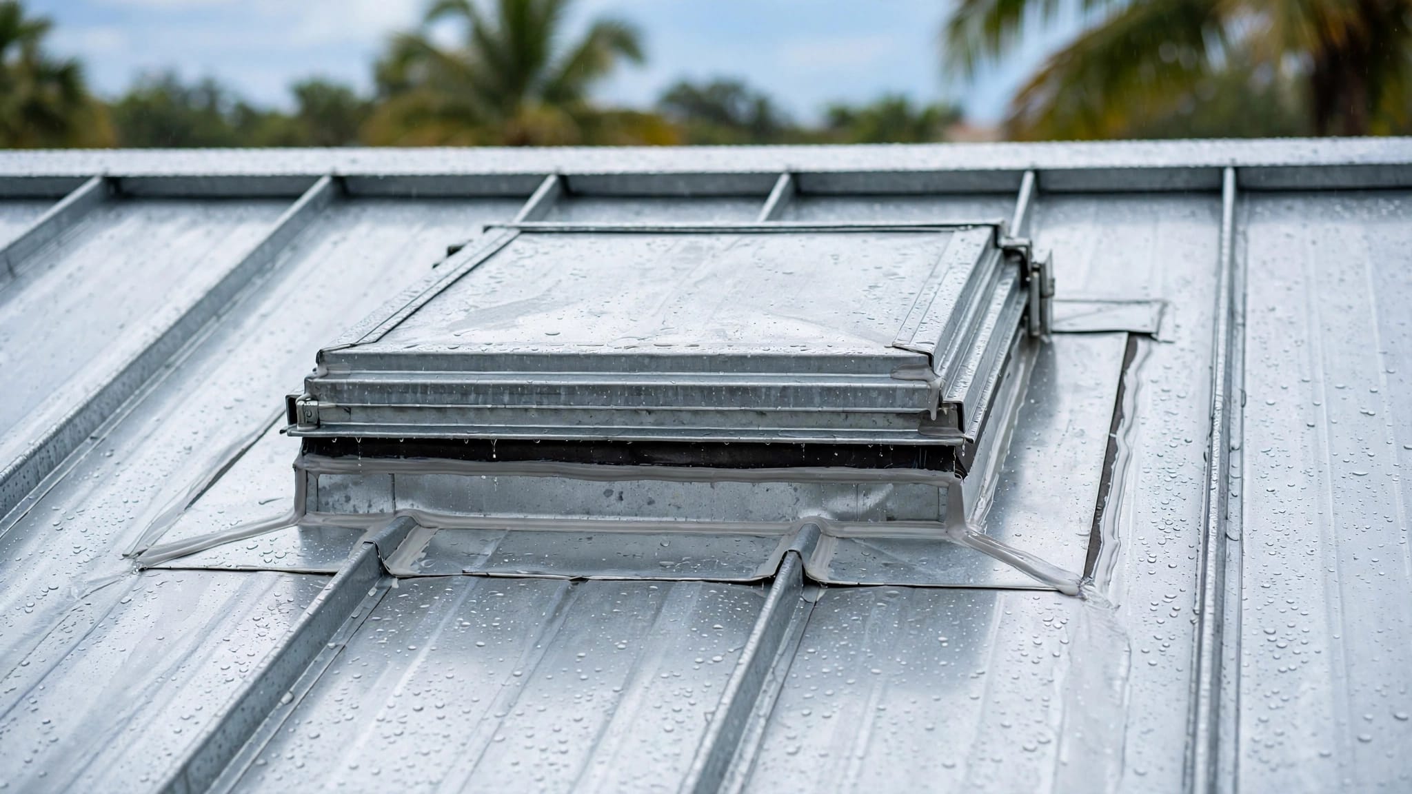 Metal Roof Access Hatch Flashing for Florida Buildings