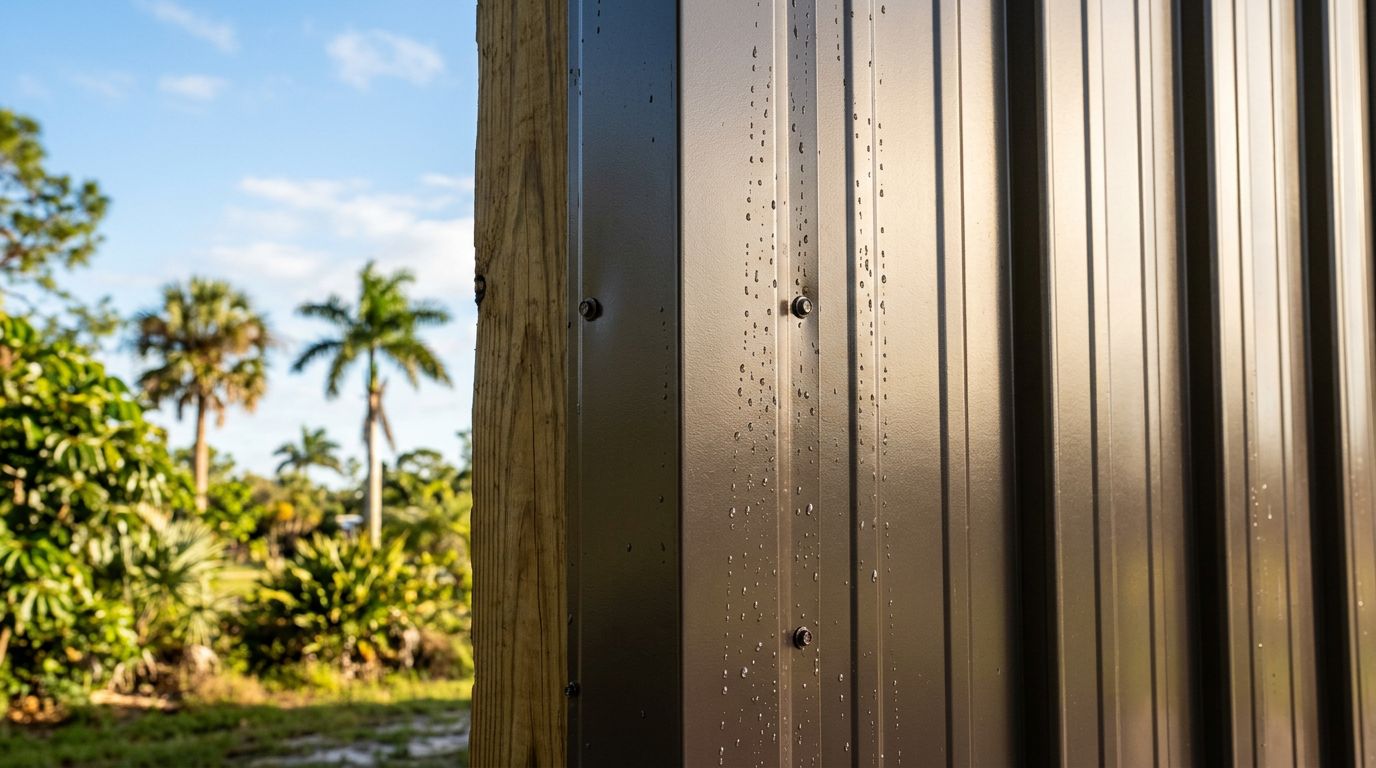 Metal Siding Corner Trim for Florida Pole Barns