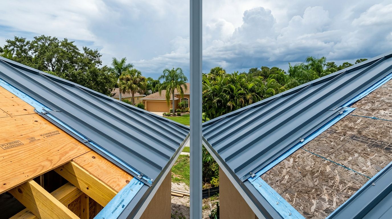 Plywood vs OSB Florida: Metal Roof Decking Guide
