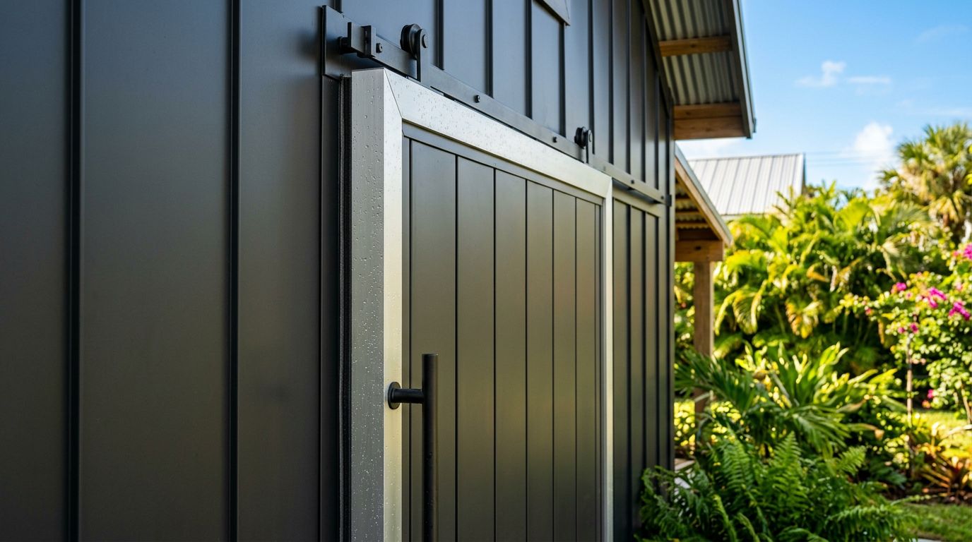 Sliding Barn Door Trim for Florida Metal Siding