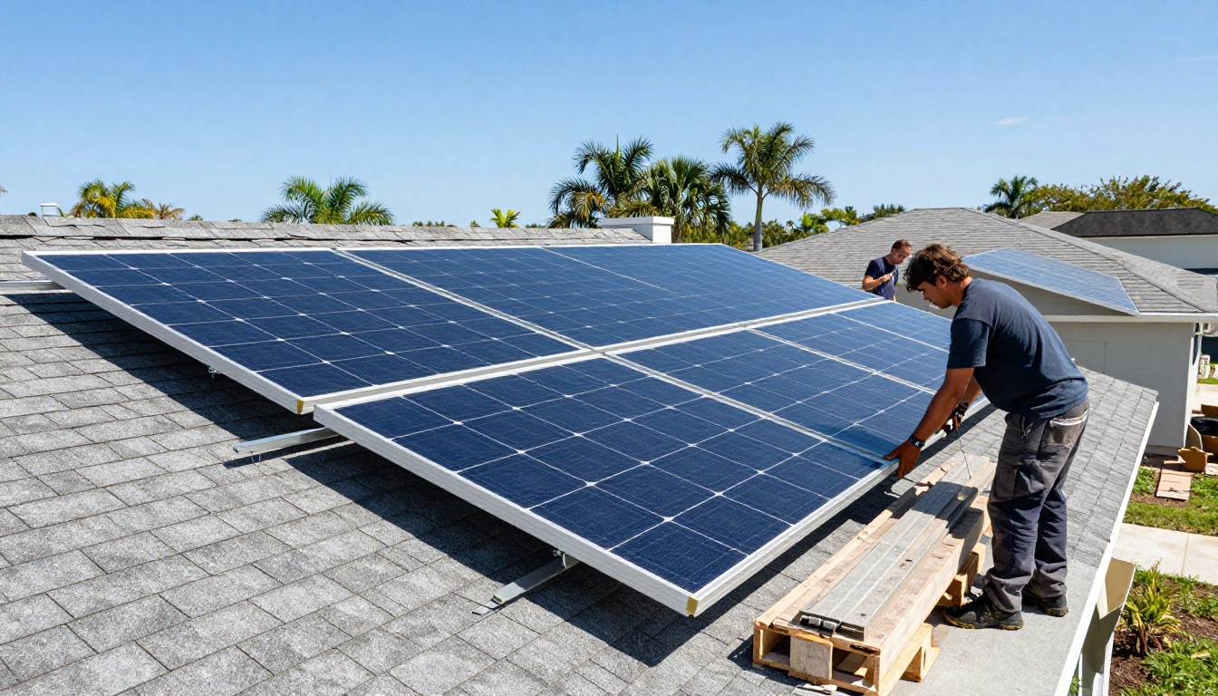 Solar Panel Removal During Roof Replacement In Cape Coral