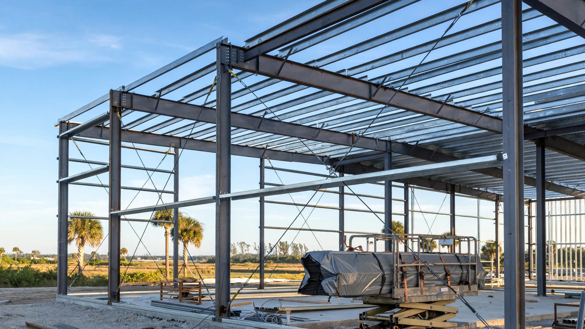 Temporary Bracing Checks Before Metal Building Roofing