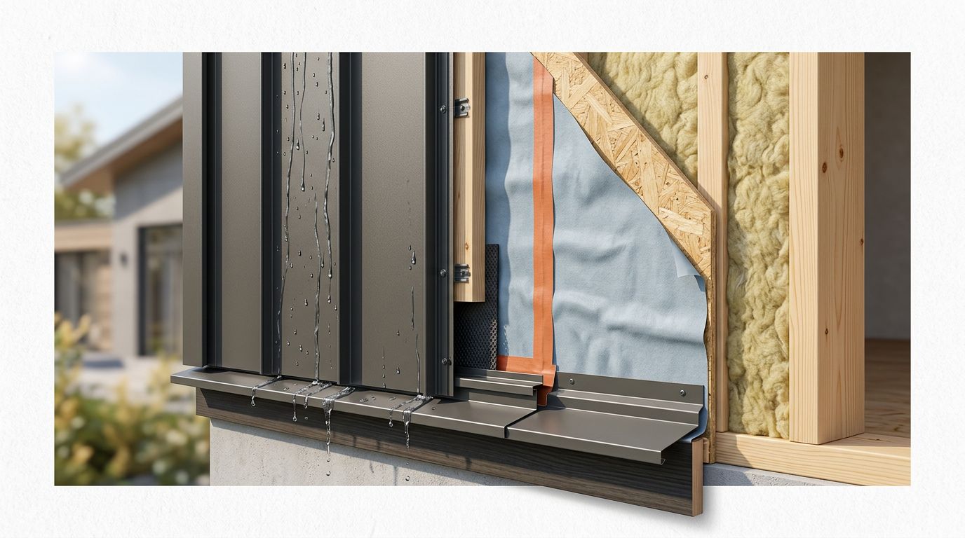 WRB and Tape Details Behind Metal Siding
