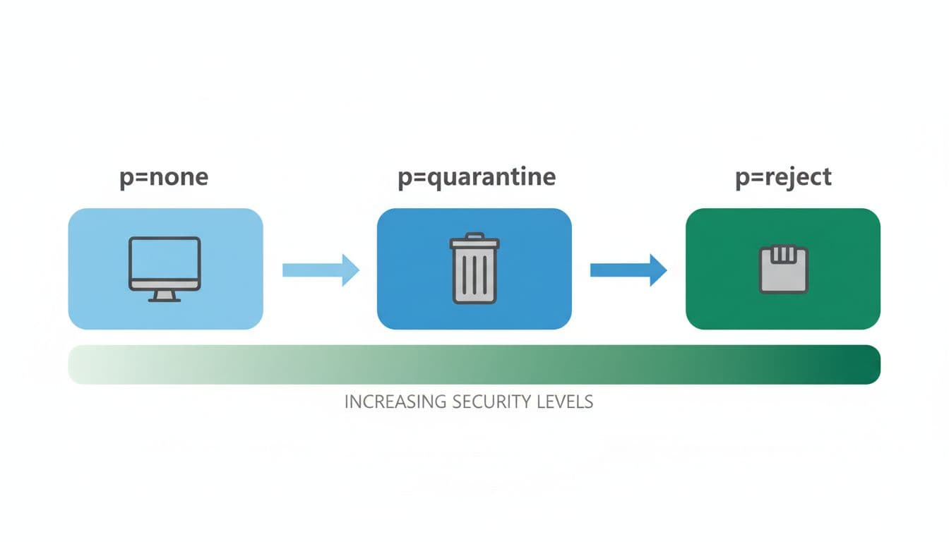 Modenhedstrin for DMARC policy