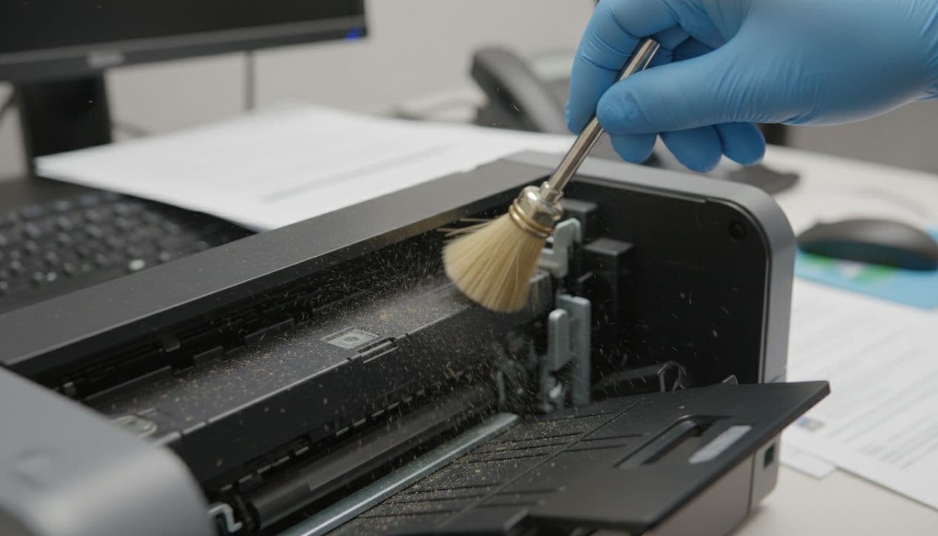 Rens med trykluft eller pensel