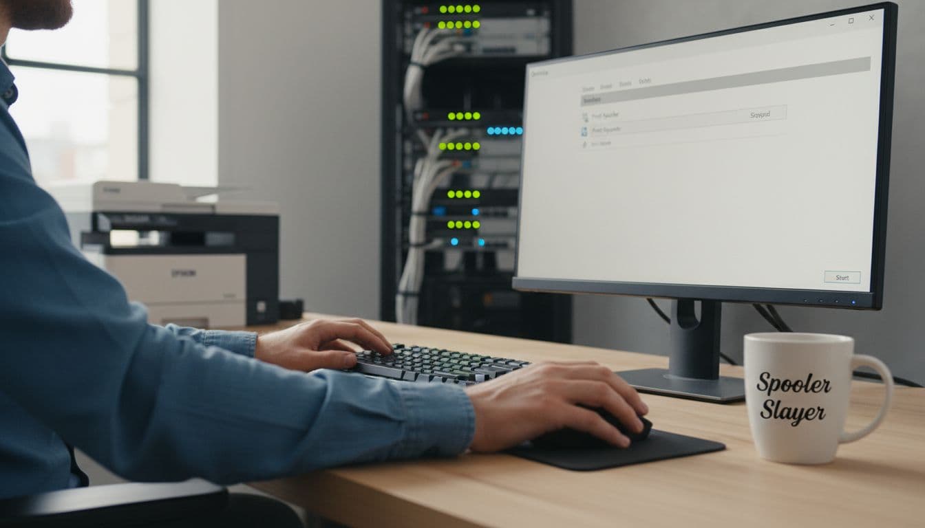 Services.msc med Print Spooler valgt