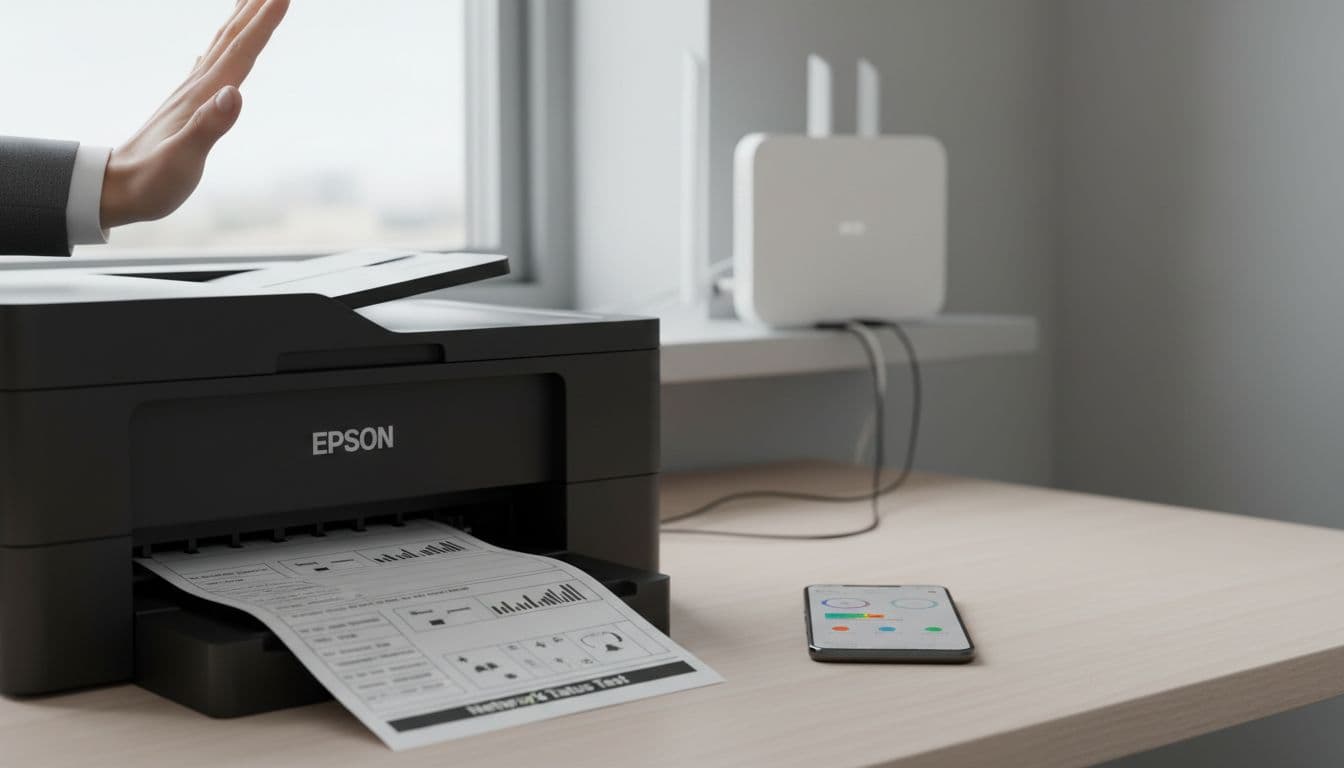 Epson printer udskriver testside