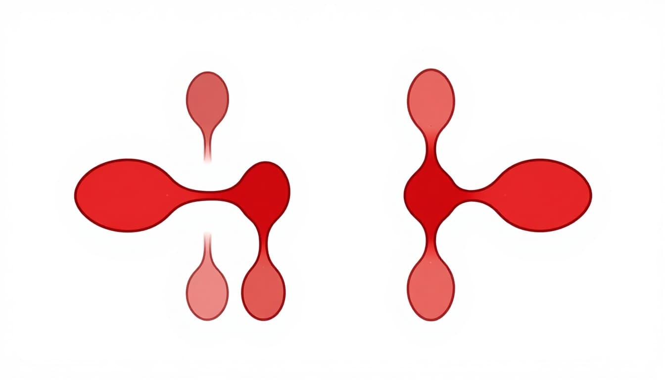 Simple clean scientific illustration of a pair of human chromosomes with telomeres as protective red caps at both ends on a white background. High detail, even bright lighting, exactly two chromosomes, no text, labels, people, or extra elements.