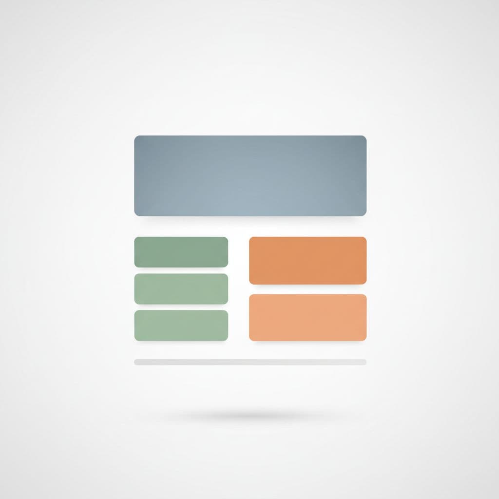 A minimalist graphic displays an organized website layout with a clear header and structured content blocks.