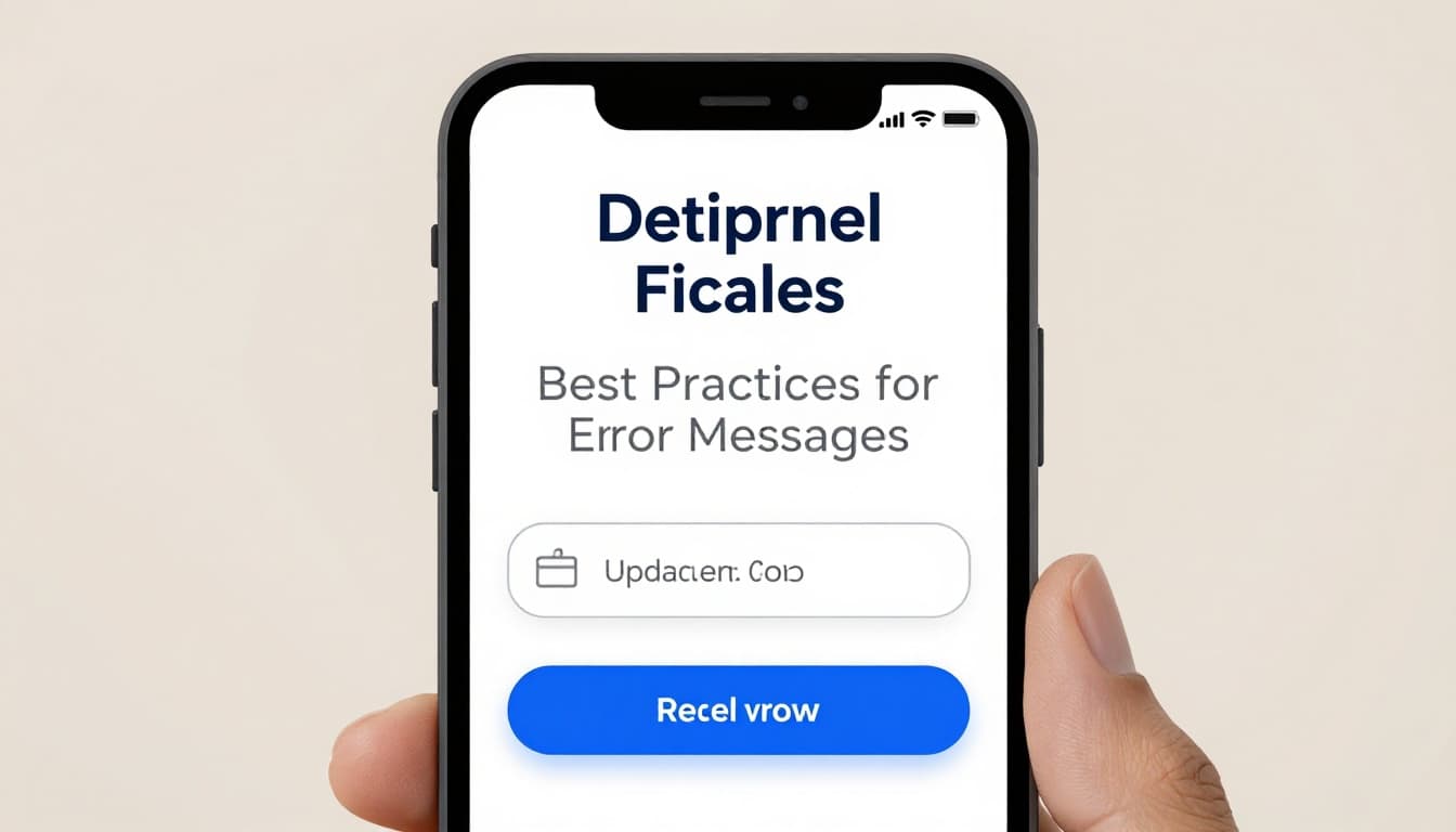 Clean UI illustration of a mobile checkout screen featuring a payment failure recovery prompt, retry button, updated card details, and supportive microcopy in a modern fintech aesthetic with blue-neutral palette.