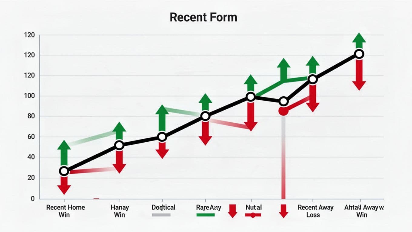 Line chart shows Celta de Vigo's La Liga form with green up arrows for home wins, red down for away losses, upward trend.