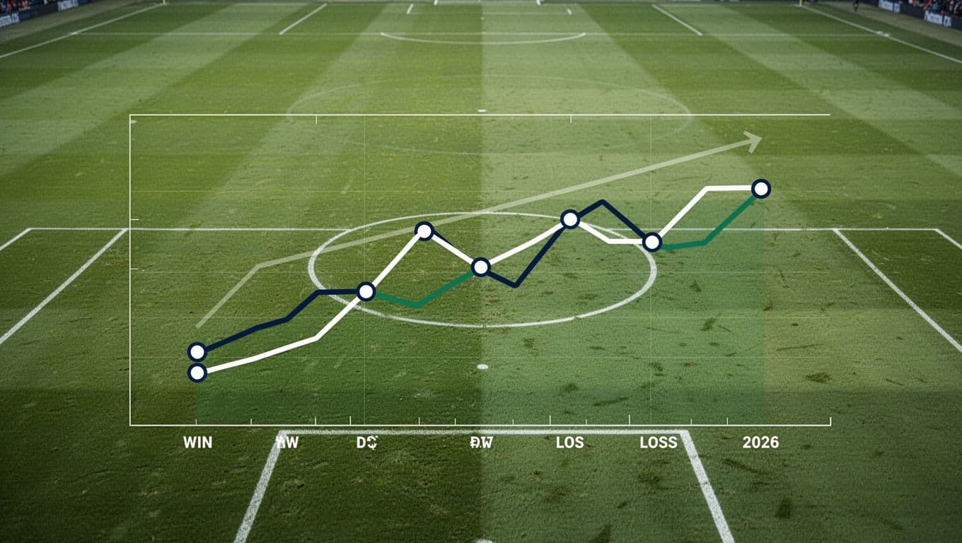 Grafik tren performa Corinthians di Serie A Brasil 2026 dengan pola menang, seri, dan kalah yang naik turun.