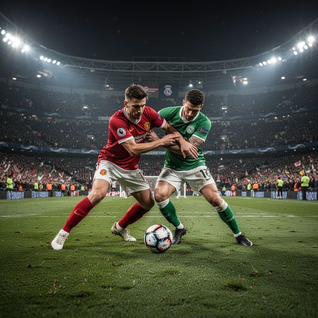 Pemain timnas Belgia dan Senegal saling berebut bola dengan postur tubuh yang intens di tengah lapangan stadion. Lampu sorot stadion menyinari aksi mereka di depan ribuan penonton yang memadati tribun malam itu.
