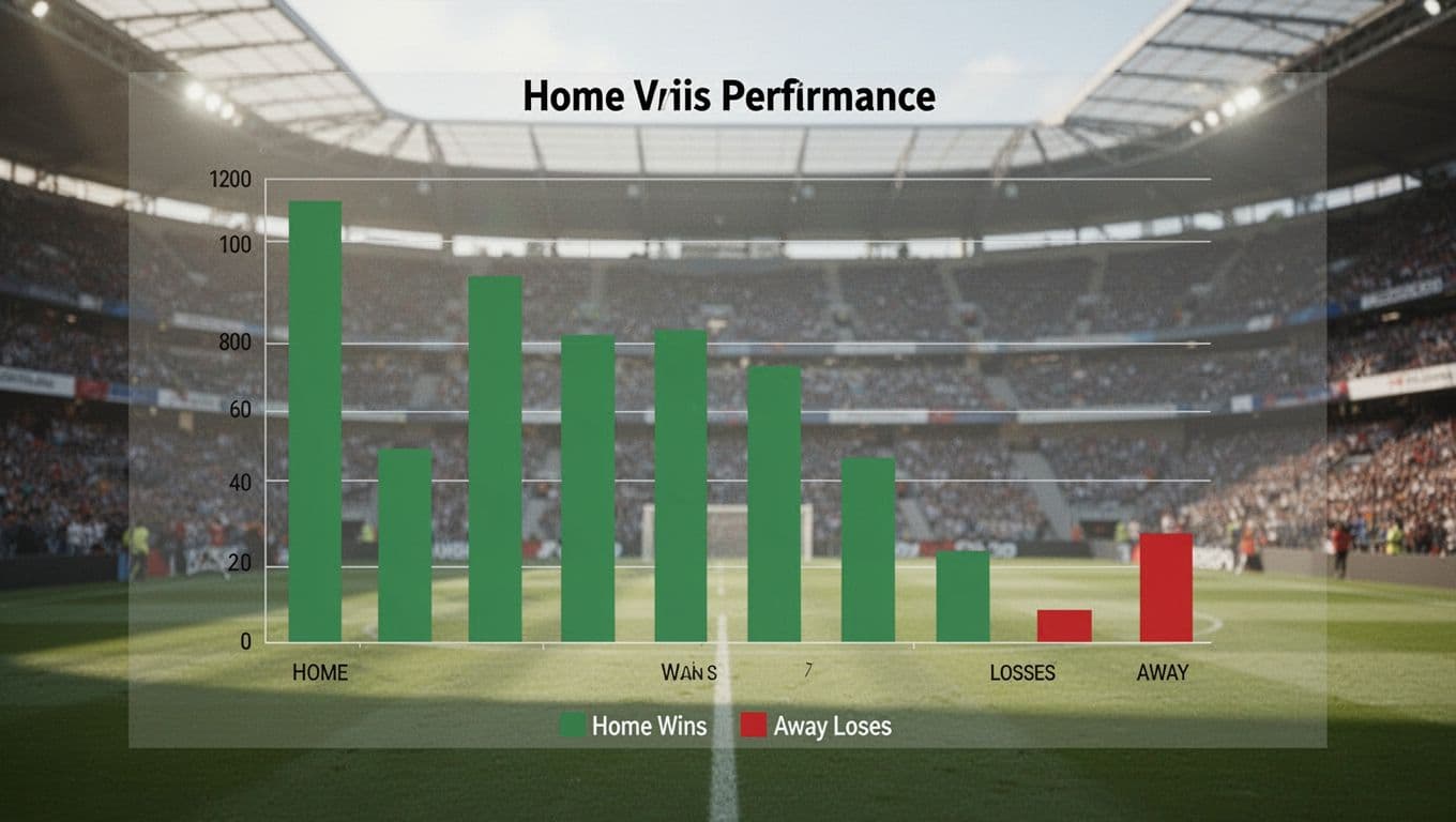 Simple bar chart compares EC Vitória's high green home wins and low red away losses against stadium background.