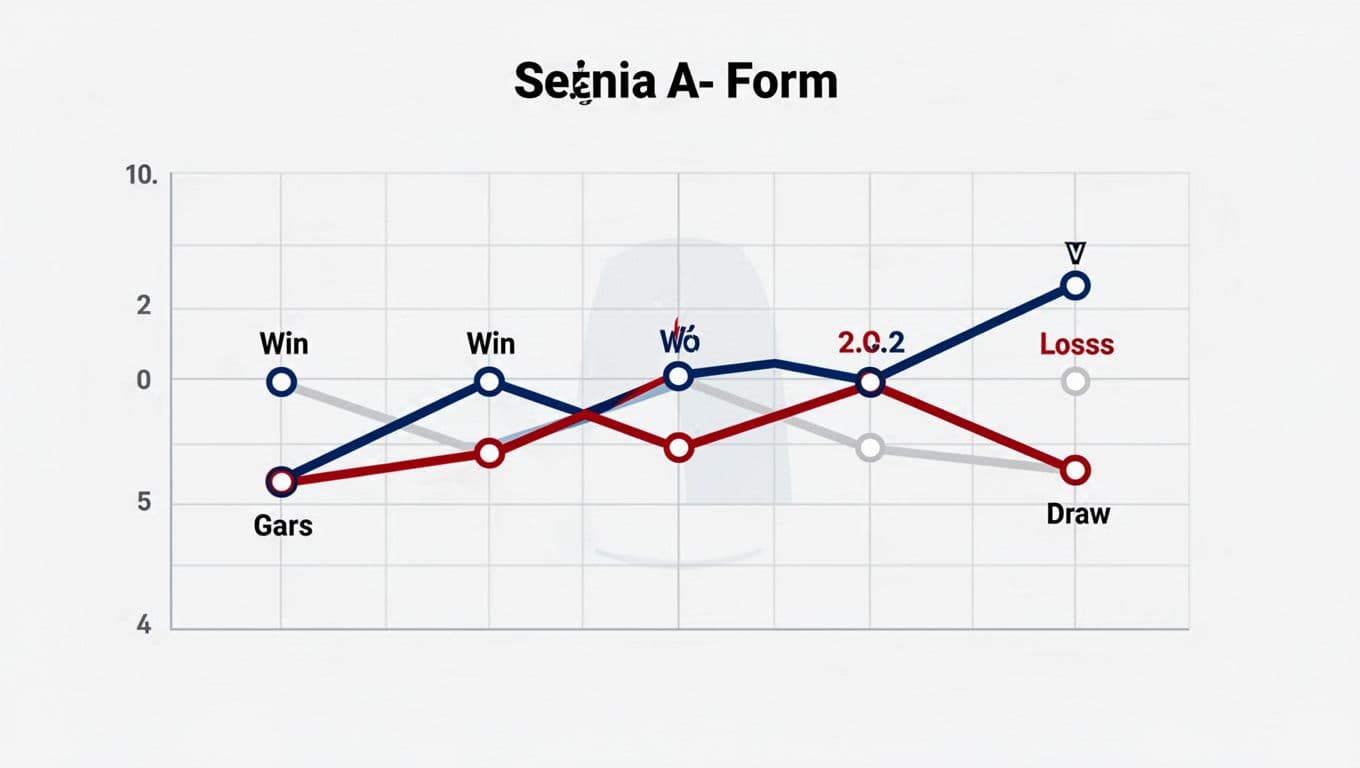 Line chart tracking Genoa's last five Serie A matches: wins over Torino and Cagliari, losses to Como and Pisa, draw with Atalanta.
