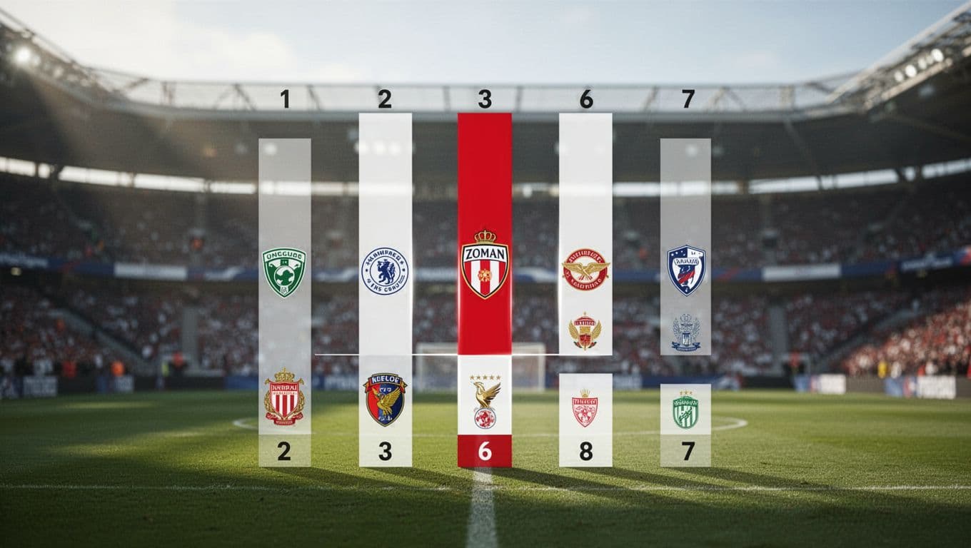 Standings table highlights Zoman FC at 9th with 28 points, showing three teams above and below with point gaps.