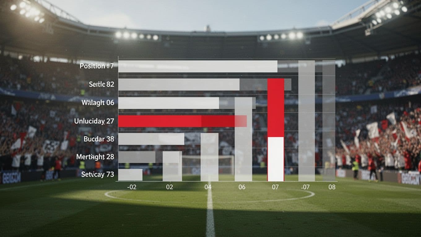 Bar chart menunjukkan delapan besar Ligue 1 dengan AS Monaco disorot di peringkat 7.