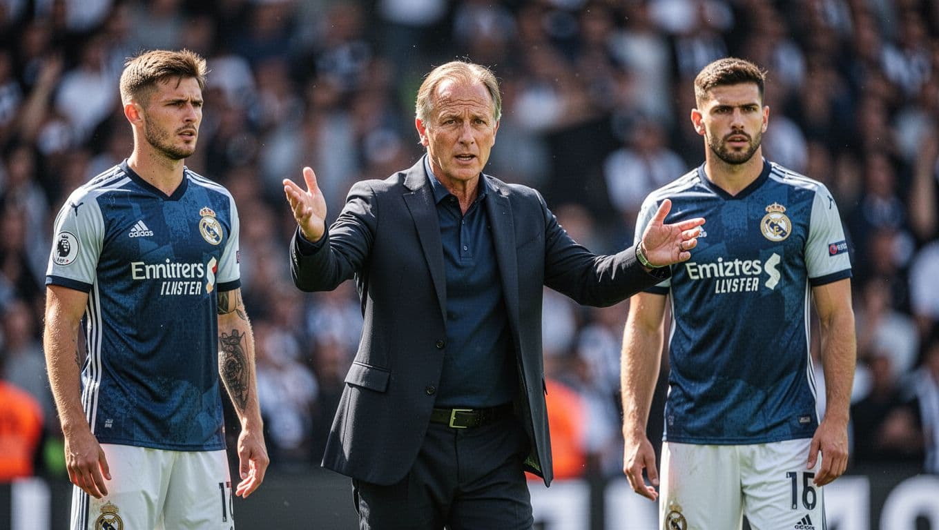 Marco Giampaolo gestures to two players from Serie A sideline with blurred stadium crowd.