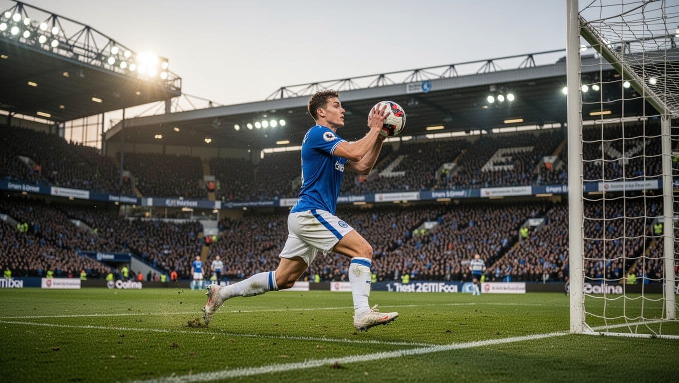 Mikel Oyarzabal dribbles and shoots toward goal in packed La Liga stadium under evening lights.