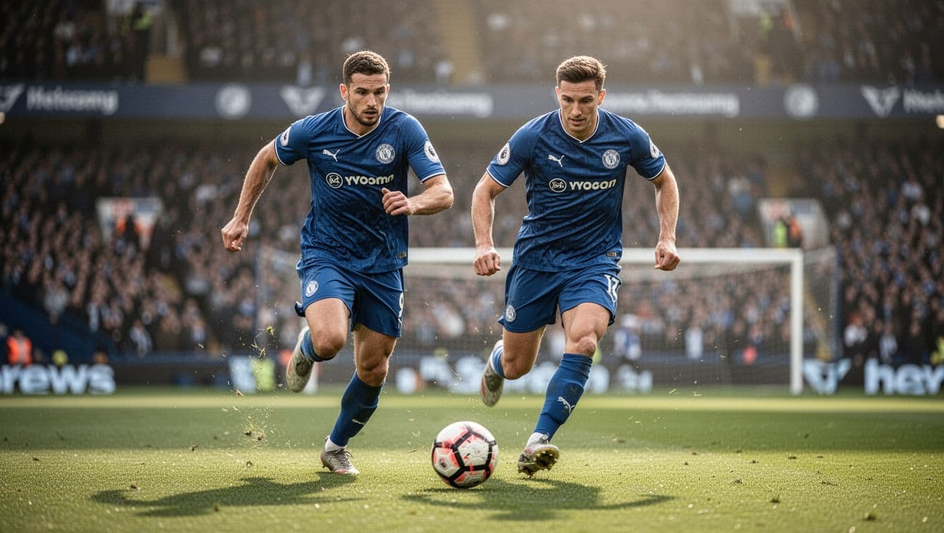 Ousmane Dembele and Bradley Barcola dribble the ball on the pitch with intense expressions and blurred stadium crowd.