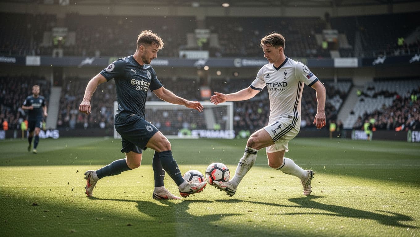 Two Real Sociedad midfielders pass the ball in midfield on green stadium pitch.