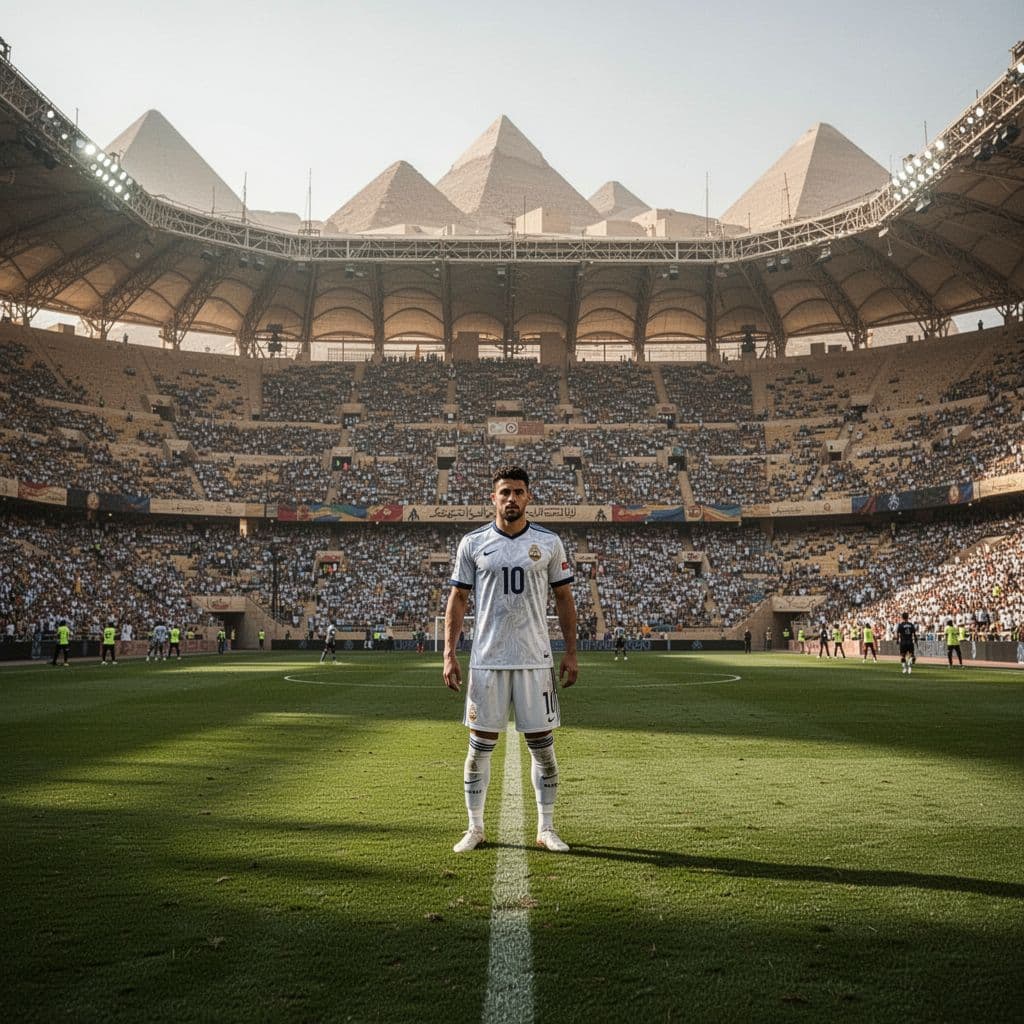 Pemain sepak bola di stadion Mesir