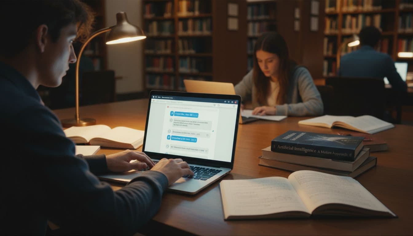 AI tools for research and studying on a laptop