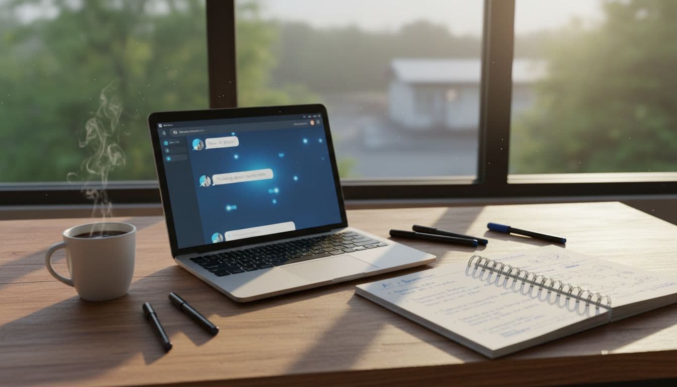 A simple home workspace setup for planning and building a $0 AI business
