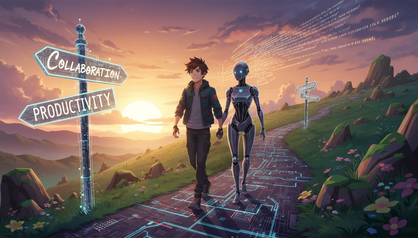 Developer and AI walking a roadmap together