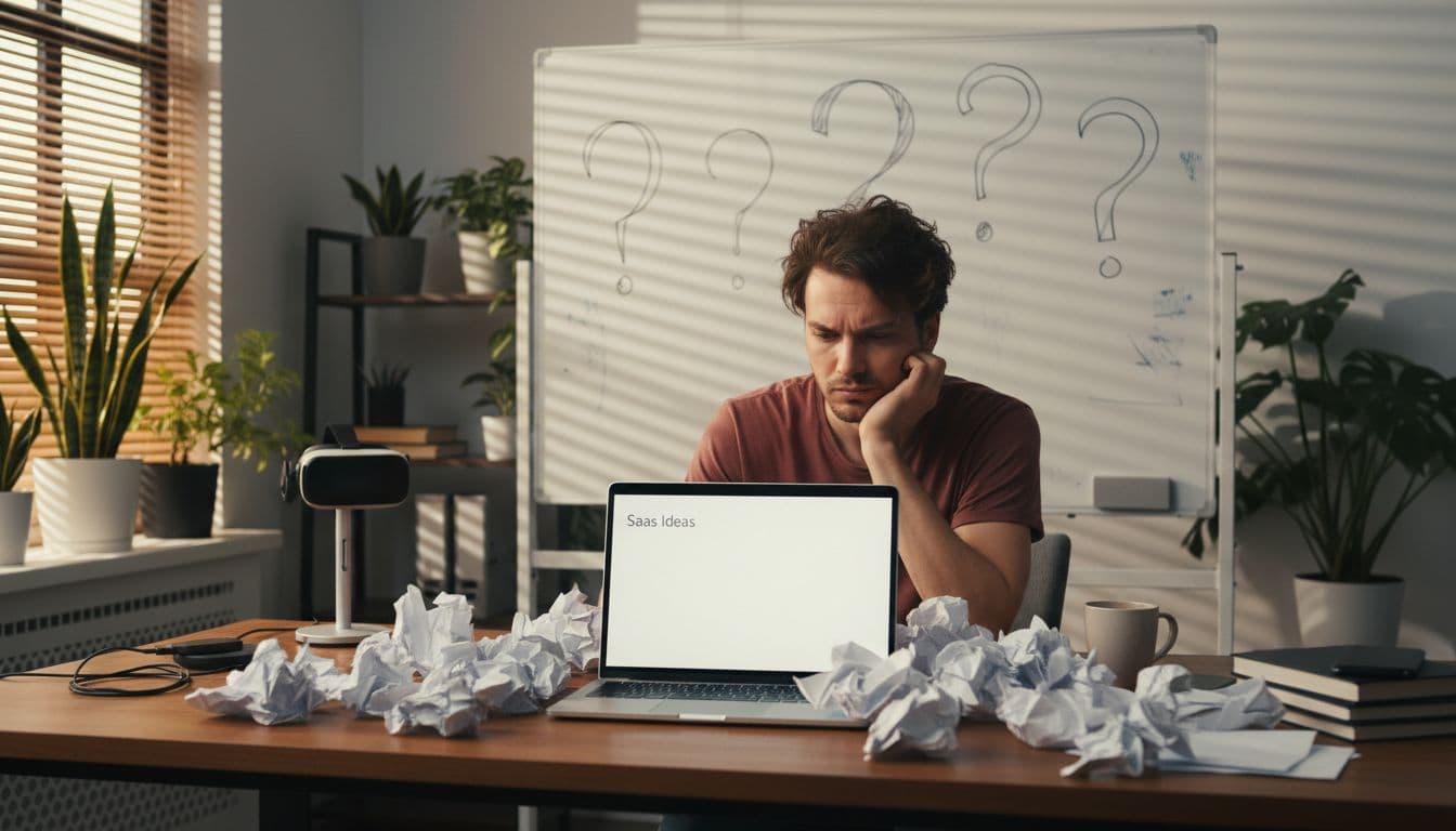 Developer stuck choosing a SaaS idea in a home office