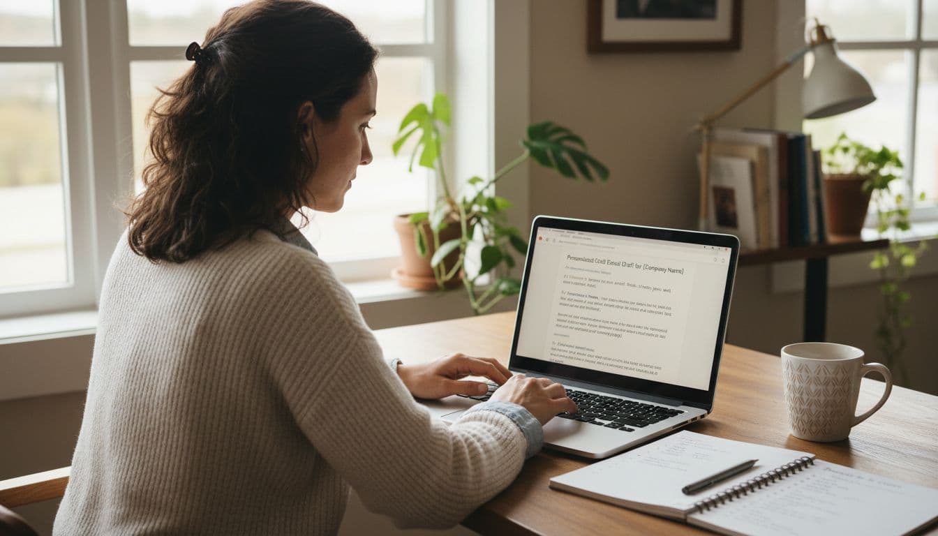 Person drafting a personalized cold email