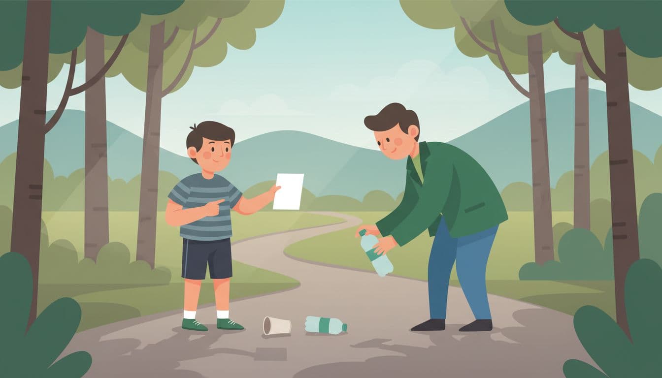 School activity encouraging kids to protect the planet